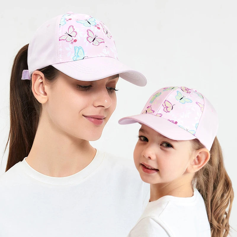 Casquettes de Baseball pour mère et enfant, accessoires d'été pour filles, chapeau de soleil, sport, voyage, pour enfants, réglable 53/56cm