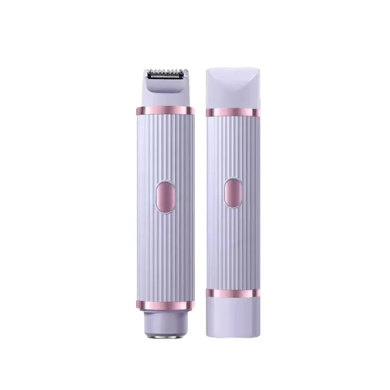 Electric shaver for women, waterproof shaver for wet and dry hair, 2-in-1 double head, double bikini trimmer, hair clipper, detachable head