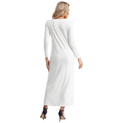 Femmes Abayas robe arabe islamique à manches longues prière musulmane dubaï caftan longues Robes ample basique Maxi robe longue dubaï caftan