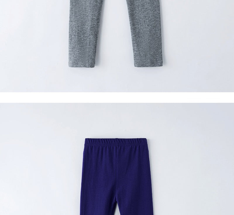 Girls' leggings for spring and summer, suitable for outdoor wear. They are slim-fitting, long pants for children.