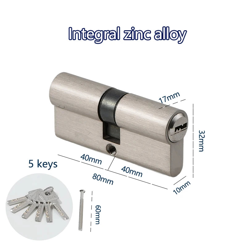 Serrure intelligente, cylindre de casier, porte cylindrique avec clé principale, serrure de porte d'entrée intérieure 60mm 70mm 80mm, clé me personnalisée