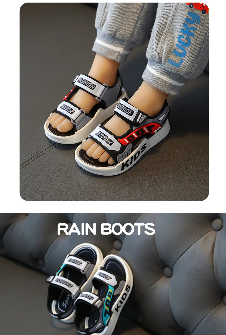 Sandalias 23 garçon mode enfant sandales été enfants baskets anti-dérapant semelle souple chaussures de plage décontractées enfant chaussures zapatos niña