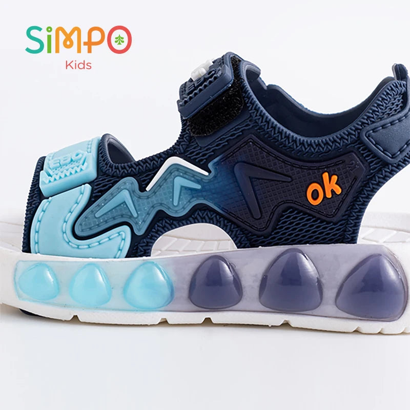 Sandales de Sport pour enfants, chaussures souples respirantes et résistantes à l'usure avec Velcro réglable, chaussures d'extérieur pour garçons et filles, été