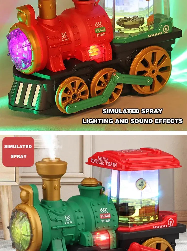 Jouet de Train pour tout-petits 3-5, camions Locomotive moteur à vapeur électrique avec fumée, lumière et son, camions jouets pour tout-petits, cadeau pour garçons