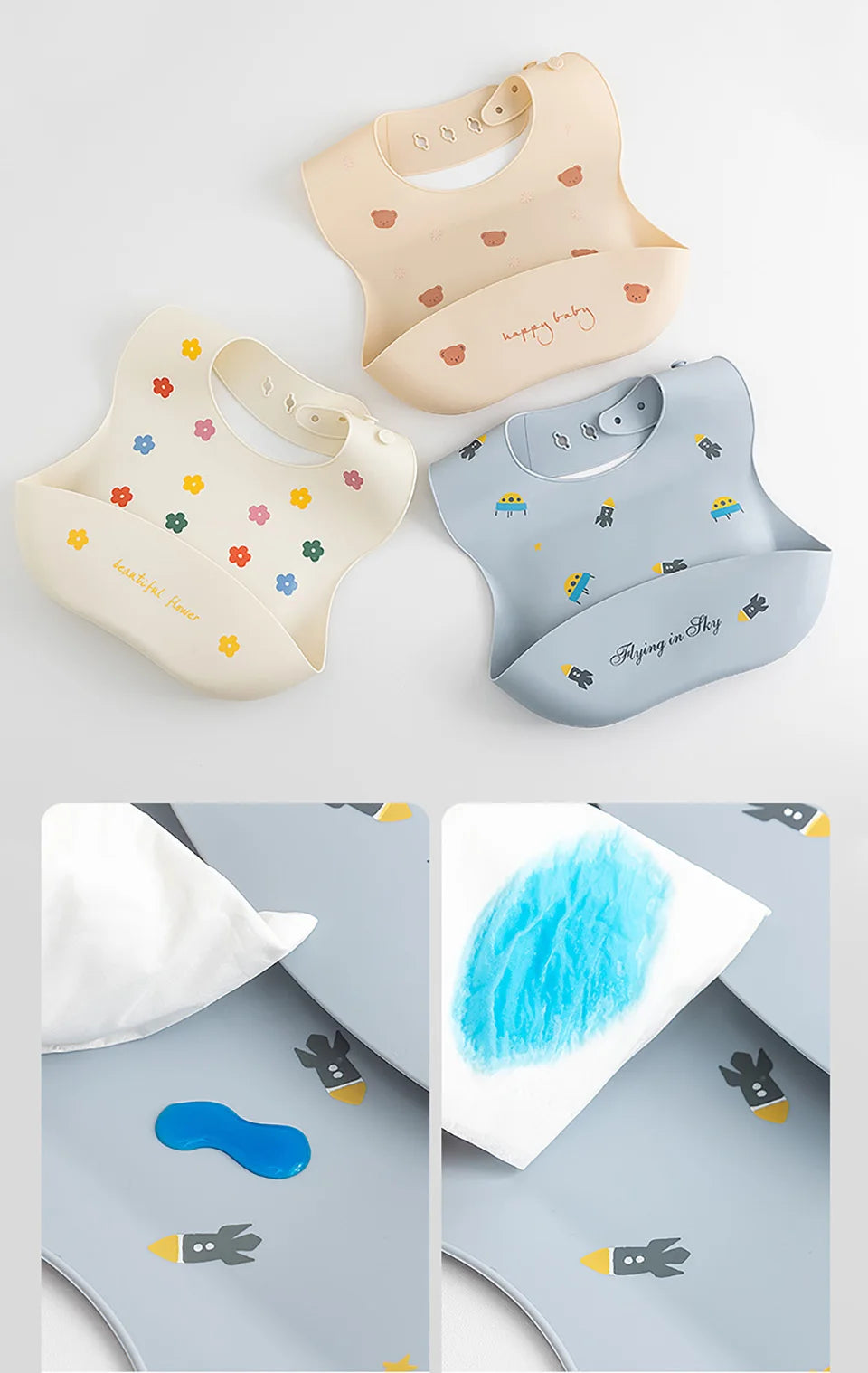 Bavoir imperméable en Silicone souple pour bébé, écharpe d'été, imprimé cerise mignon, bavoirs réglables, tissus à roter, tabliers d'alimentation pour bébé, manger pour enfants