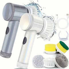 Épurateur électrique à rotation pour le nettoyage de la salle de bain et de la cuisine! Avec 5 têtes de brosse de nettoyage électriques idéales pour baignoire, évier de fenêtre de carrelage