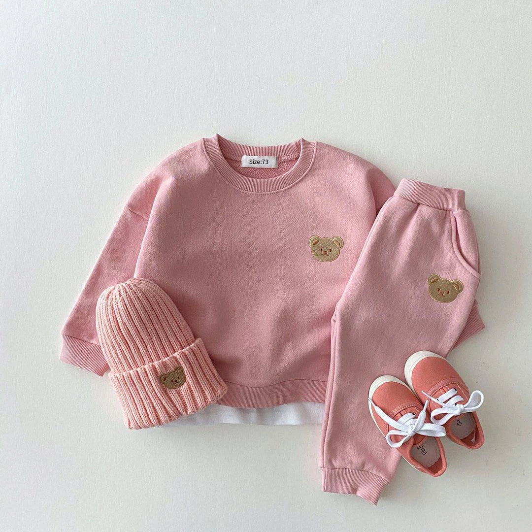 Mode enfant en bas âge bébé garçons fille automne vêtements ensembles bébé fille vêtements ensemble enfants sport ours sweat pantalon 2 pièces costumes tenues