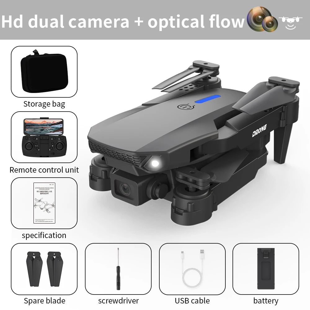 2025 E88 Pro Drone professionnel HD 4K RC avion double caméra localisation du flux optique RC quadrirotor avion hélicoptère garçon jouet