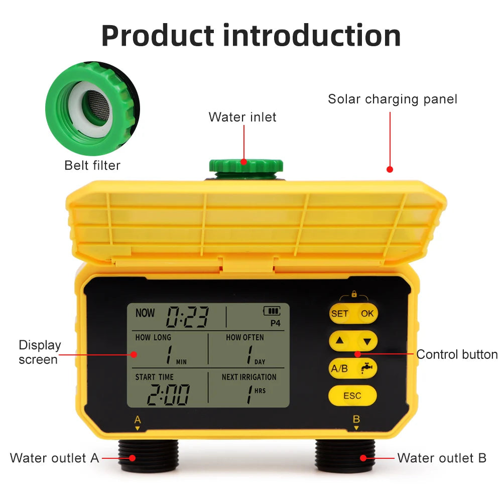 Solar Irrigation Synchronization Controller, Smart Existing System for Garden, Valve with Rain Sensor, WIFI