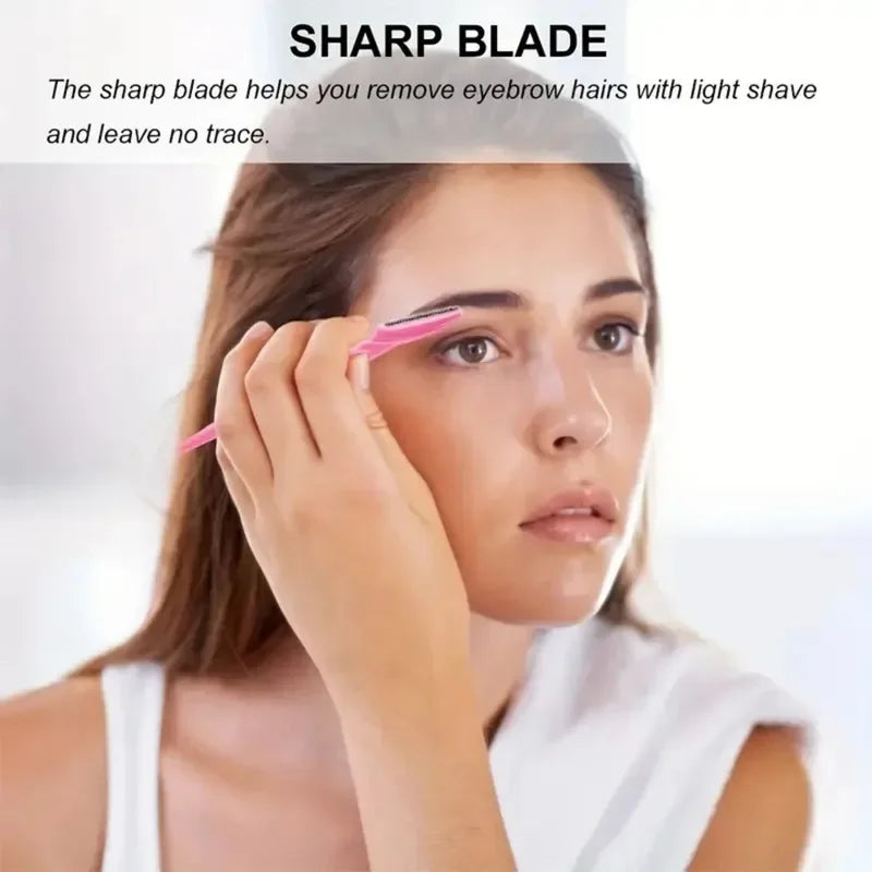 Rasoir à sourcils pour femmes, outils dermaplanage exfoliants polyvalents et rasoir Facial avec couvercle de précision, beauté de sécurité 30 pièces