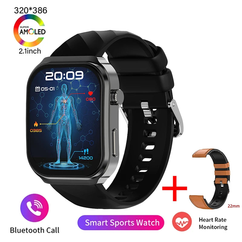 New U13 Men's Smartwatch with 2.1-inch Square Screen, 320*386 Resolution, Heart Rate and Blood Pressure Monitoring, 2024 Smartwatch