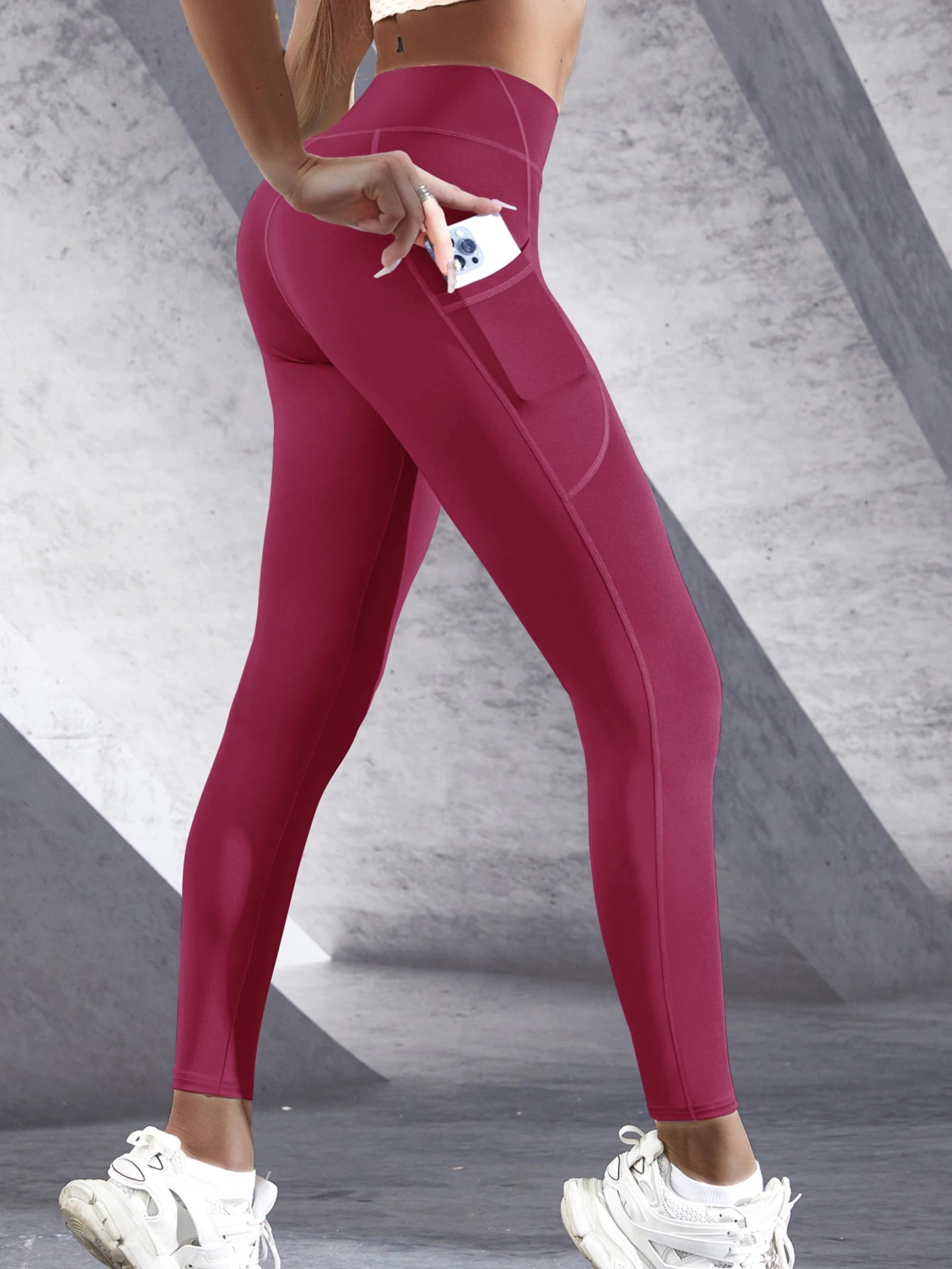 Leggings taille haute pour femmes, pantalons de Yoga extensibles, collants avec poches, Push Up, Fitness, course à pied, vêtements de sport, pantalons de couleur unie, nouvelle collection