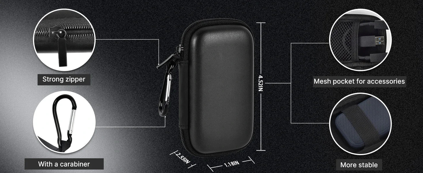 Étui Compatible avec SanDisk 1 To 2 To 4 To 500 Go/pour disque dur externe SSD PRO Extreme Portable, carte mémoire SD SDXC