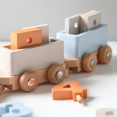 Jouets Montessori Train en bois jouet d'anniversaire bébé jouets éducatifs chariot en bois bébé jouets d'apprentissage nombre de bois bébé jouets cadeaux