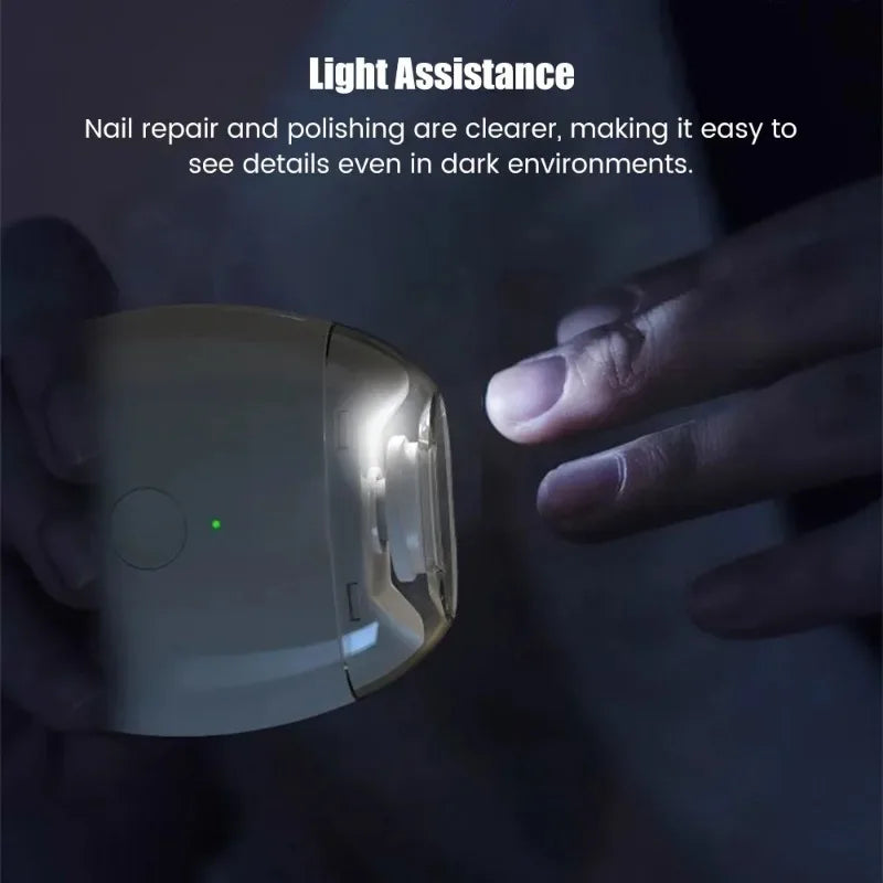 Coupe-ongles électrique 2 en 1 avec lumière LED, broyeur automatique pour bébé et adulte, Mini outils de manucure, soins des ongles