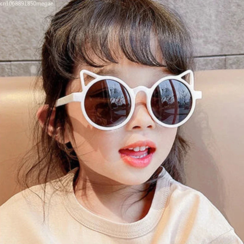 Lunettes de soleil pour enfants, oreilles de dessin animé d'animaux mignons, Protection solaire d'extérieur pour enfants, jolies lunettes de soleil Vintage pour enfants