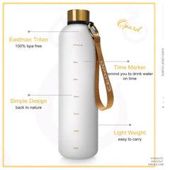 Nouveau 1L bouteille d'eau avec timbre de temps sans BPA réutilisable Fitness Sports voyage en plein air étanche tasse d'eau bouilloire givrée
