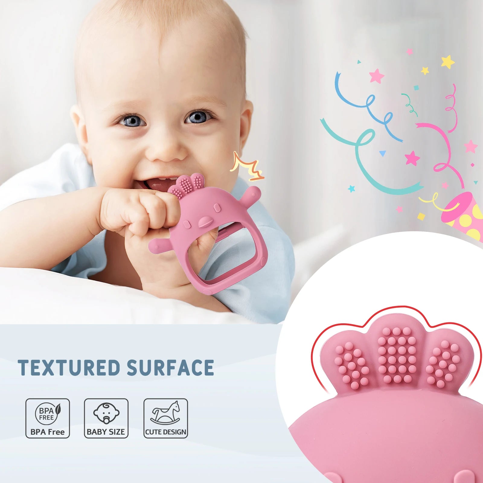 Gants de dentition en Silicone pour bébé, sans BPA, pour enfants, soins dentaires pour nouveau-né, gencives, Anti-alimentation, main  Accessoires pour bébé avec bâton molaire