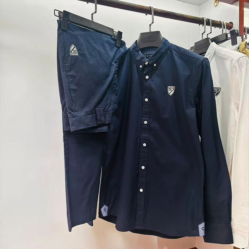 Cremieux quatre saisons survêtement Chemise pour Homme hommes chemise réglage deux pièces pantalons complets mode décontracté 100% coton Del France