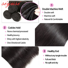 Paquets brésiliens de cheveux raides 1/3/4 pièces 100% cheveux humains non transformés paquets droits Extensions de cheveux humains pour les femmes noires