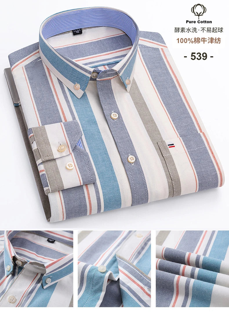 2024 mode hommes travail affaires marque Chemise hommes Plaid coton tenue décontractée chemises coupe ajustée à manches longues boutonné Chemise Homme