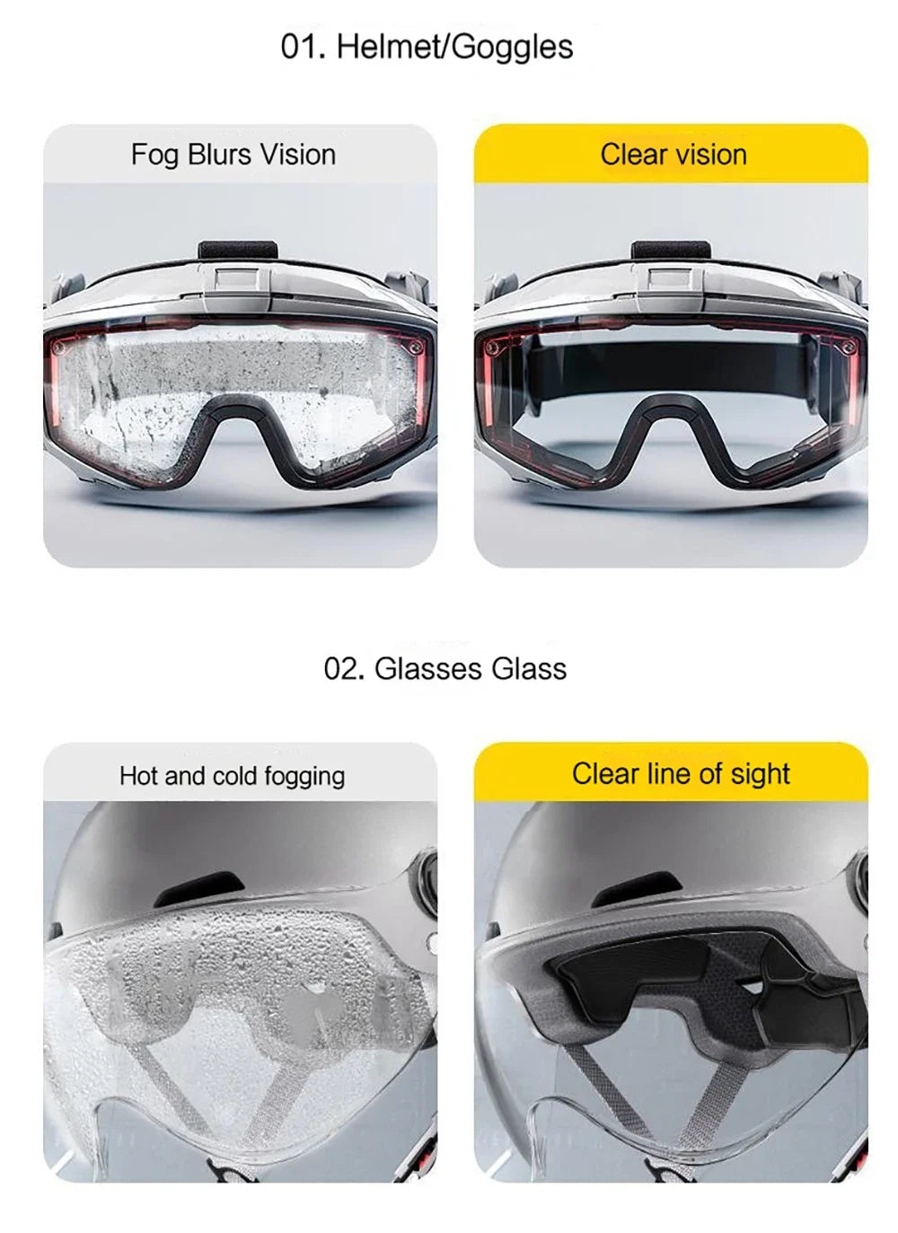 Agent Anti-buée pour moto, essuie-glace pour lentille de casque, rétroviseur, liquide en verre, Spray répulsif pour pare-brise, accessoires de voiture