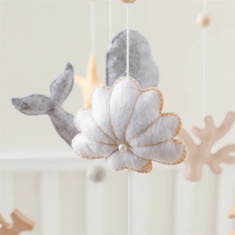 Hochets pour nouveau-né de 0 à 12 mois, jouets en feutre doux, cloche de lit de baleine, berceau Mobile suspendu, carrousel Musical, jouet pour garçons et filles, cadeau
