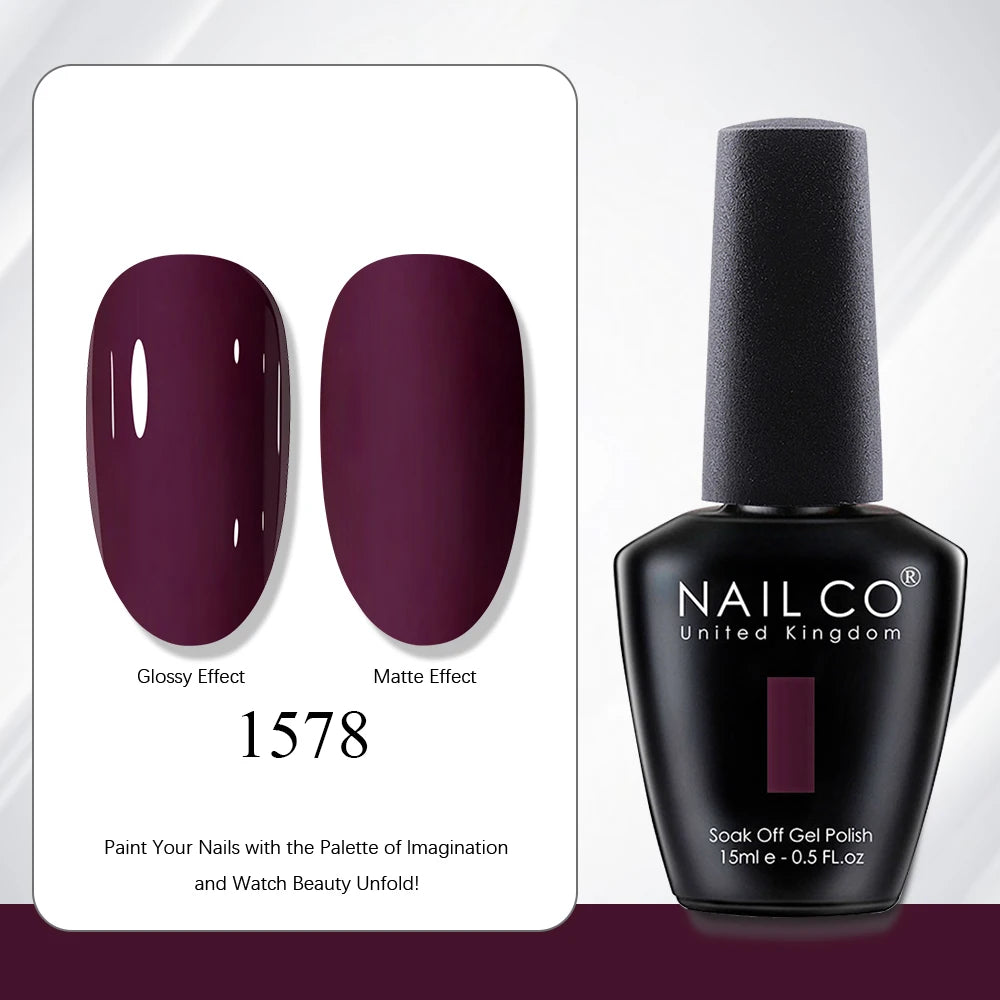 NAILCO 15ml Vernis à ongles Gel Vernis Semi Permanent UV Gel Vernis manucure Vernis Nail Art Nude Gel Poliish