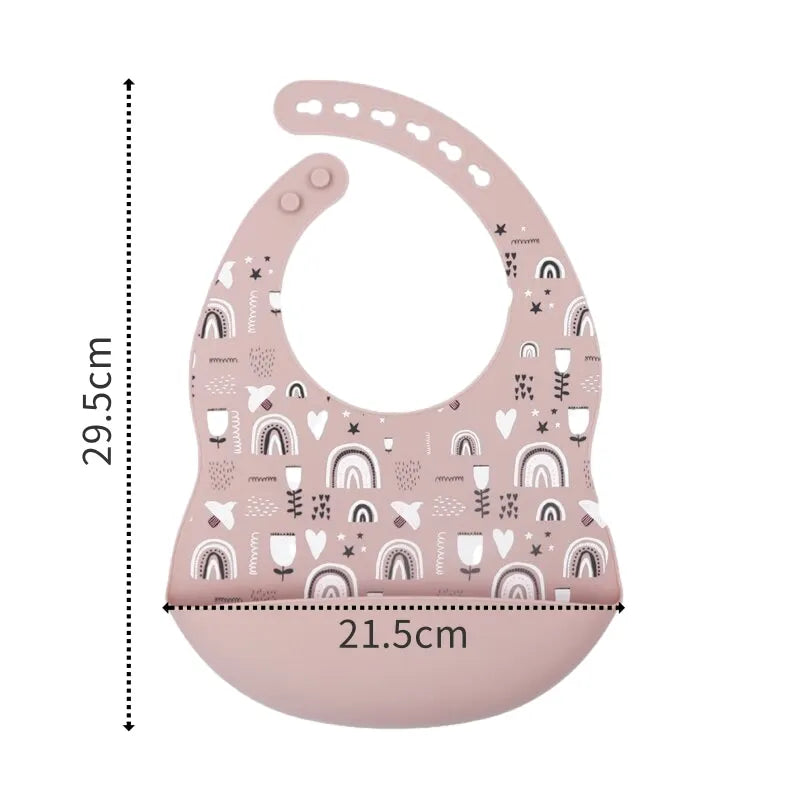 Nouveauté bavoirs en silicone pour bébé impression en silicone bavoir pour nouveau-né alimentation rot tissu avocat zoo tracteur impression vaisselle