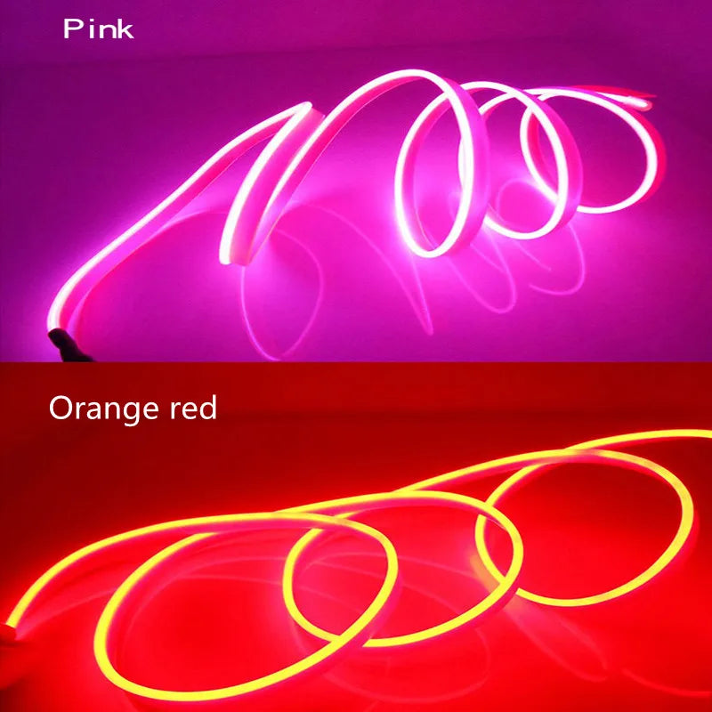 Bande LED d'éclairage d'ambiance intérieure de voiture, 5m, 5V, Tube de ligne de lumière froide EL Flexible avec USB, lampe d'ambiance de décoration automobile