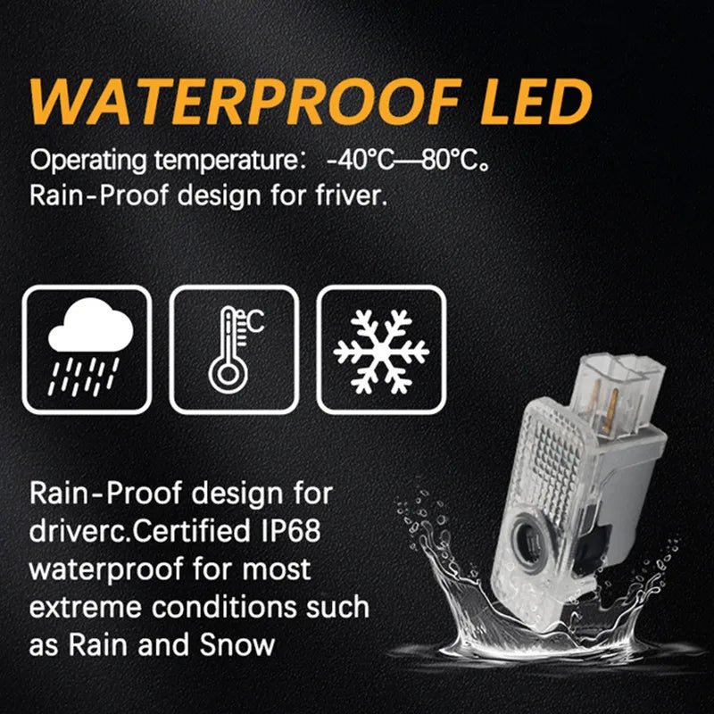 Projecteur Laser Led de Logo de lumière de bienvenue de porte de voiture, pour Audi A1 A3 A4 A5 A6 B5 B6 B7 B8 C5 C6 C7 A7 A8 Q3 Q5 Q7 TT 8V, accessoire de voiture