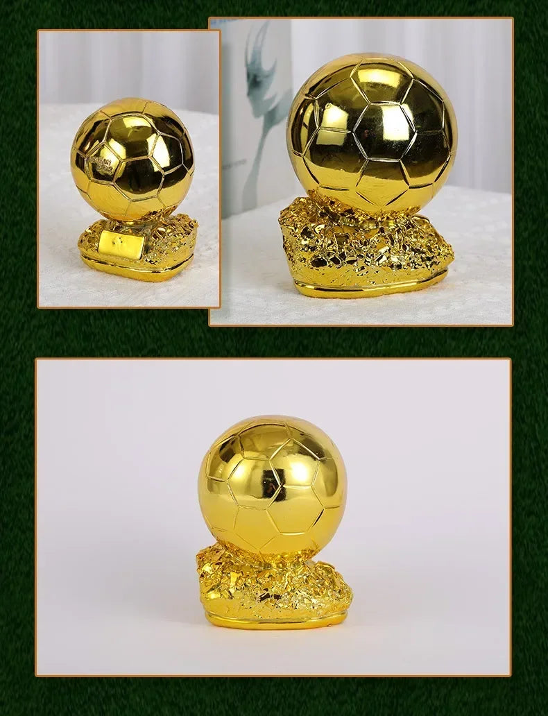 Ballon doré de Football 15/20/25cm, Excellent joueur, compétition, récompense d'honneur, trophée sphérique, cadeau, accessoires de décoration pour la maison