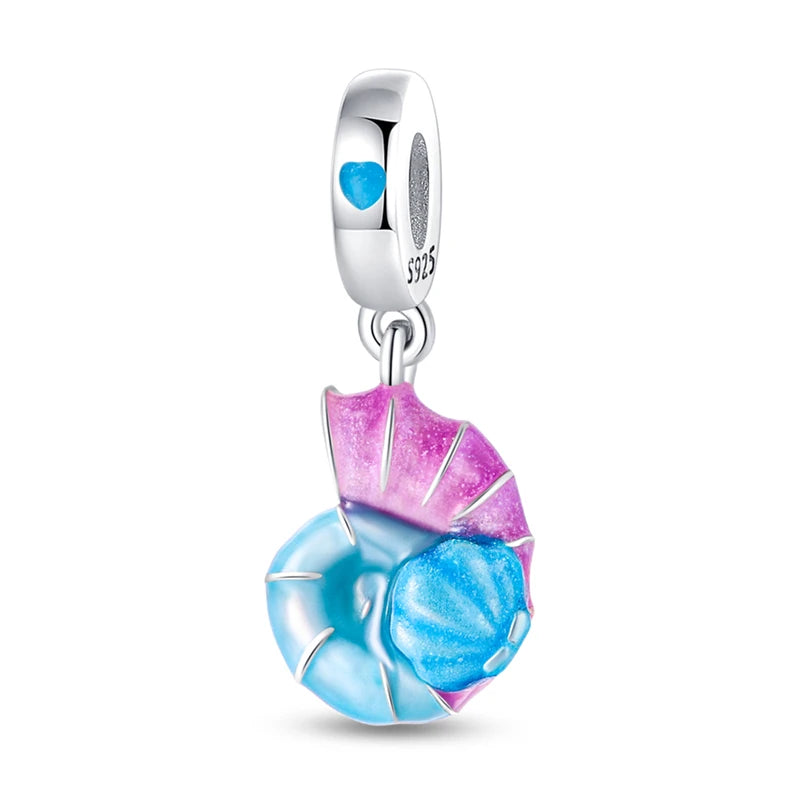 Pendentif de Collection d'écologie marine en argent Sterling 925, mignon, méduse, hippocampe, baleine et tortue, bijoux fins, cadeau de fête sur la plage