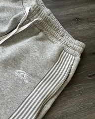 Y2k Casual Grey Embroidered Trousers, Lace Running Pants with Lustre, Functional Tactical, Camouflage for Men and Women