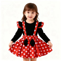 Tenue d'été pour enfants de 1 à 5 ans, ensemble de vêtements pour bébés filles, Costume d'anniversaire pour enfants, hauts à pois, jupe, robe Cosplay Minnie avec bandeau