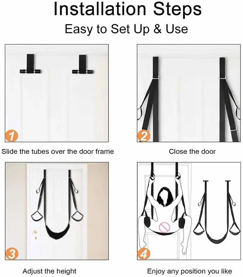 Door swing, sex toys for couples, BDSM play, adjustable straps, open leg spreader for women, adult sex game products