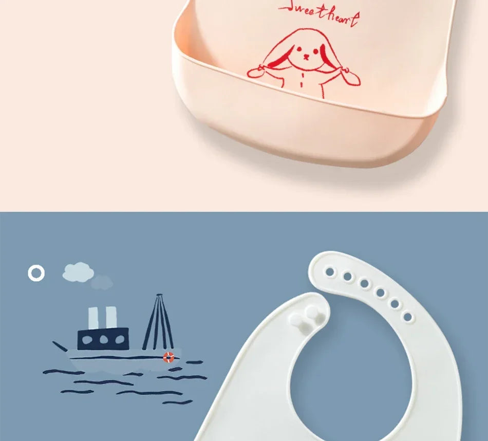 Bavoirs en Silicone souple pour bébés garçons et filles, bavoir imperméable pour nourrissons, tabliers de dessin animé pour nouveau-nés, bavoirs pour tout-petits, tissus pour rots, Bandana