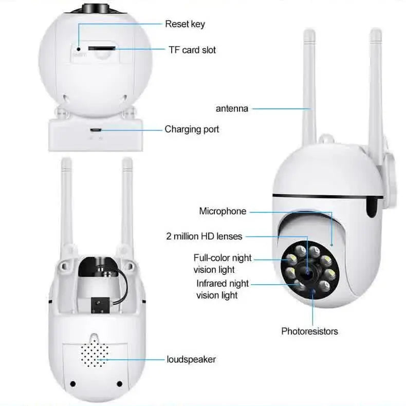 ICam365 APP caméra IP intelligente extérieure sécurité à domicile WIFI CCTV Surveillance avec Vision nocturne couleur sans fil HD Audio bidirectionnel 1080P