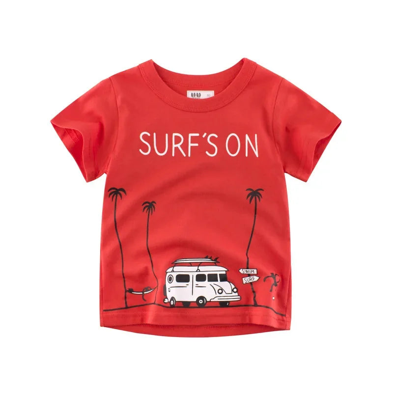 Vêtements d'été en coton pour bébés garçons et filles, t-shirt à manches courtes imprimé graffiti, haut pour enfants, tenue pour bébé, 2-8T