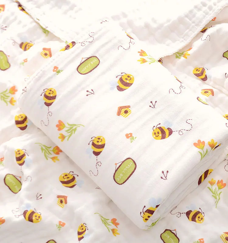 Serviette de bain pour bébé, couverture en coton pour garçon et fille, peignoir pour nouveau-né, gant de toilette en gaze à 4 couches, emmaillotage pour bébé