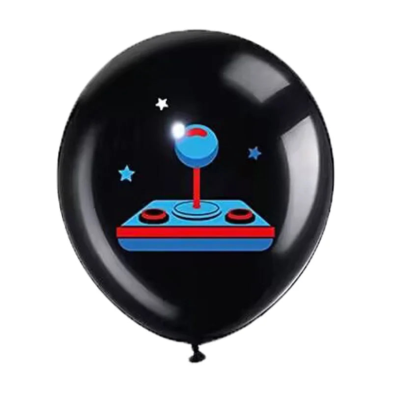 Video game themed latex balloons, level balloon for gamers, blue game controller, birthday party, children's party favors, Happy Boys