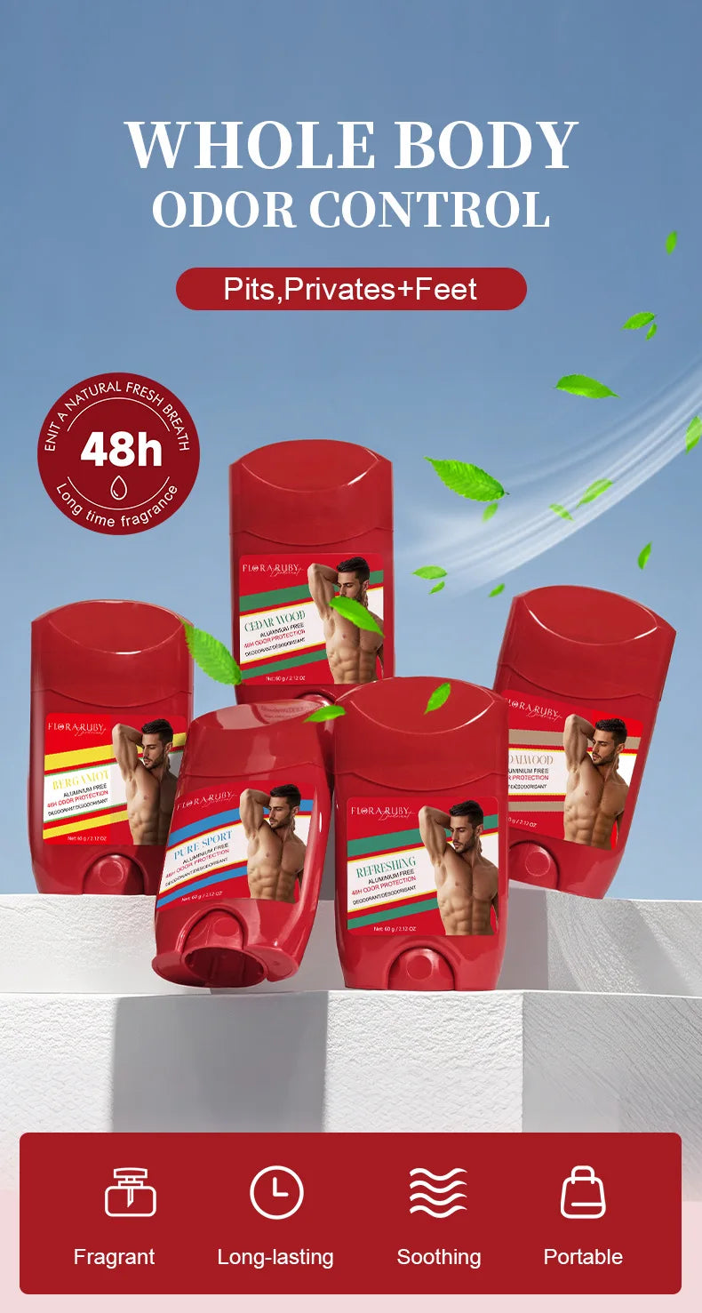 Bâton déodorant pour hommes, 5 types, bois de santal, garde le séchage, parfum durable, élimine les odeurs des aisselles, bâtons rafraîchissants