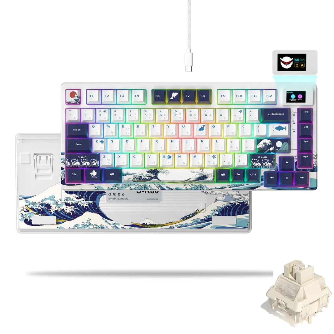 Womier S-K80 75% clavier avec écran OLED couleur clavier de jeu mécanique échange à chaud clavier joint montage rvb clavier personnalisé