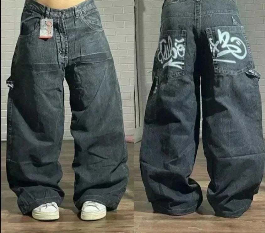 Jeans à jambes larges unisexes pour femmes, pantalons de vadrouille chauds, Street Y2K, Hip Hop, Joker Respzed, New Clearance Spot, American Fashion