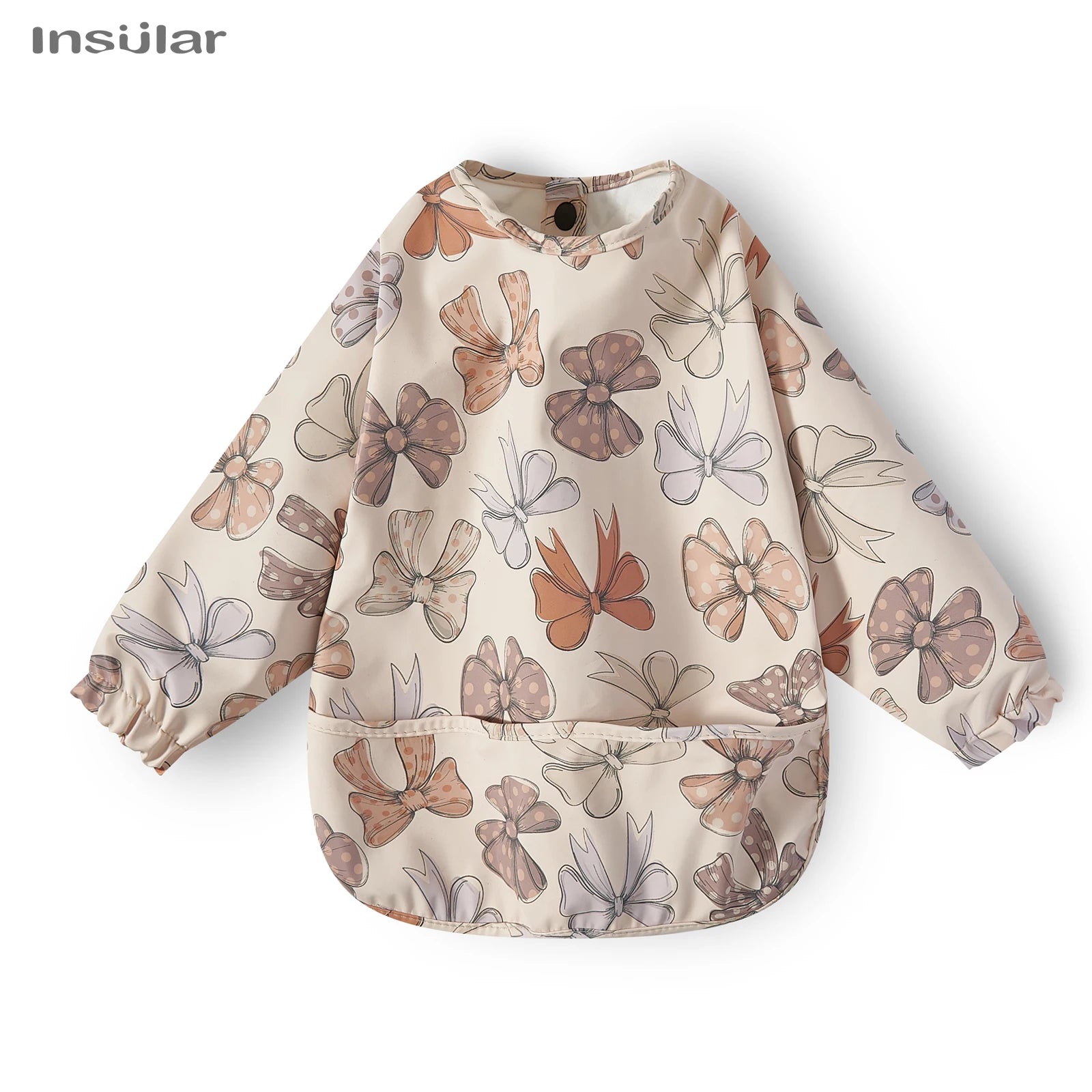 Nouveau bavoir bébé avec poche pour accessoires d'alimentation bavoirs pour enfants imperméable à manches longues bavoirs tabliers à manches longues