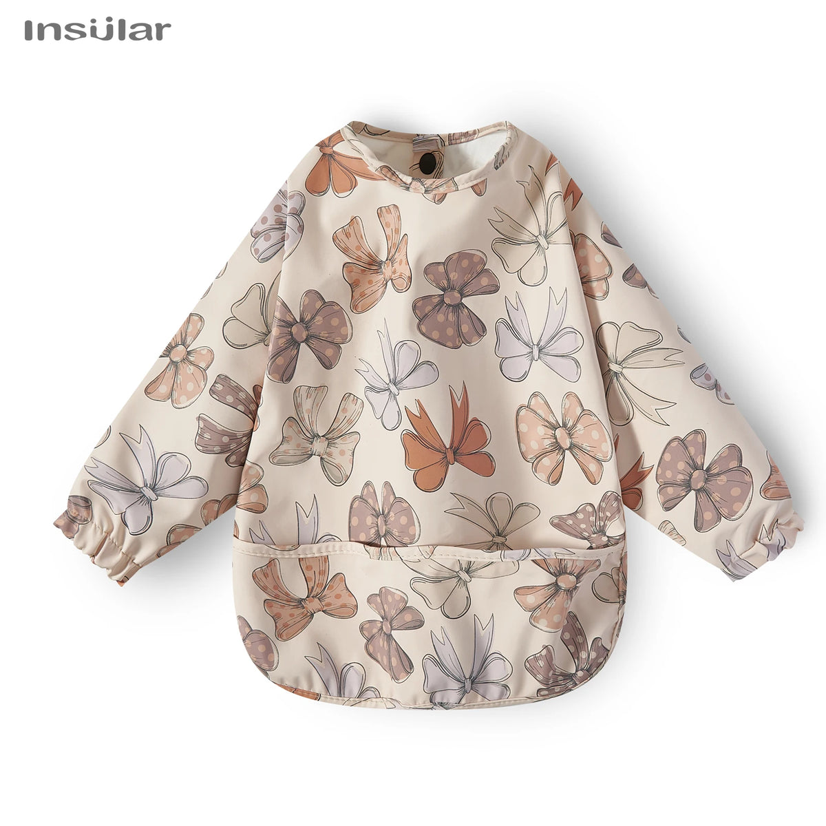 Nouveau bavoir bébé avec poche pour accessoires d'alimentation bavoirs pour enfants imperméable à manches longues bavoirs tabliers à manches longues