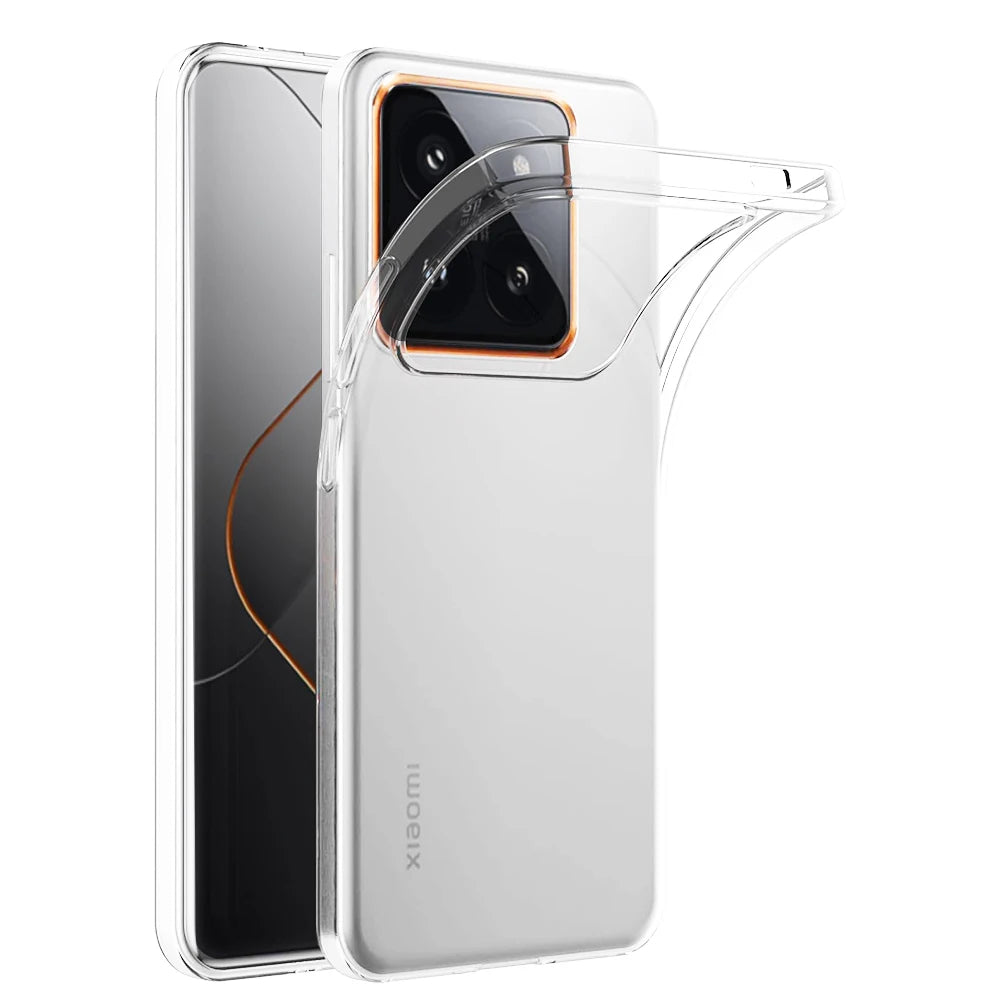 Coque souple en Silicone d'origine pour Xiaomi Mi 14 14T 13 13T T Pro, Coque transparente Ultra fine, Coque arrière antichoc