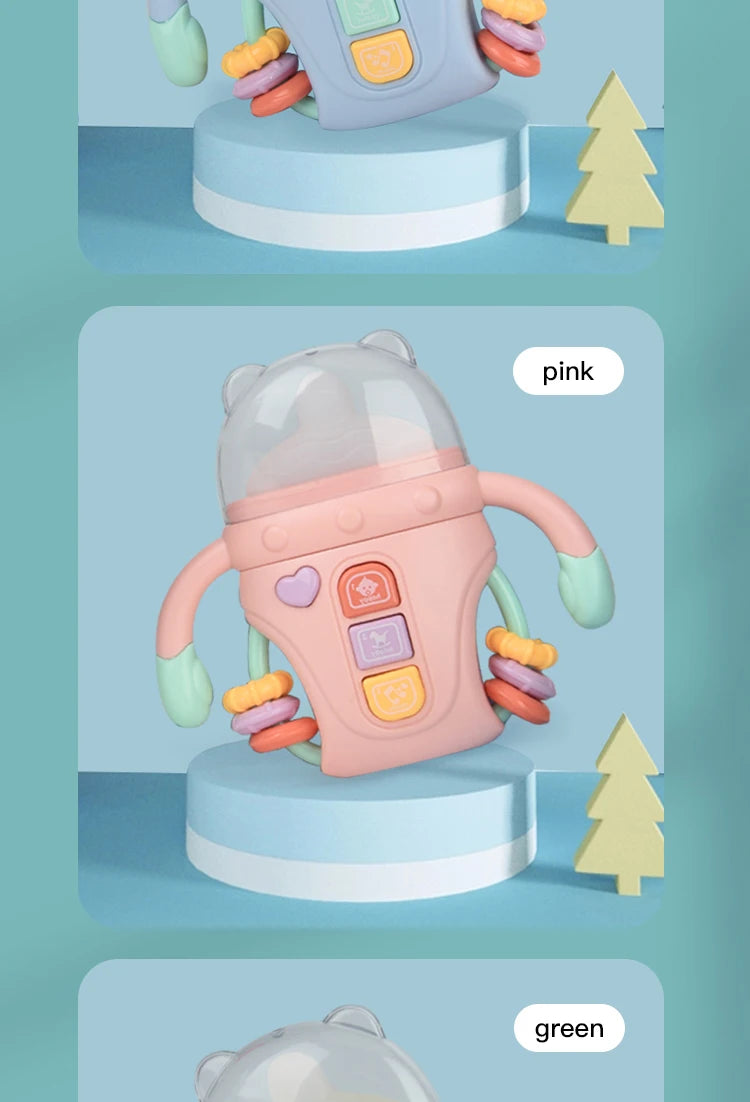 Hochet pour bébé, jouet d'apprentissage sensoriel Musical avec musique et lumières, sucette de dentition pour tout-petits, garçons et filles, cadeaux 0-24M
