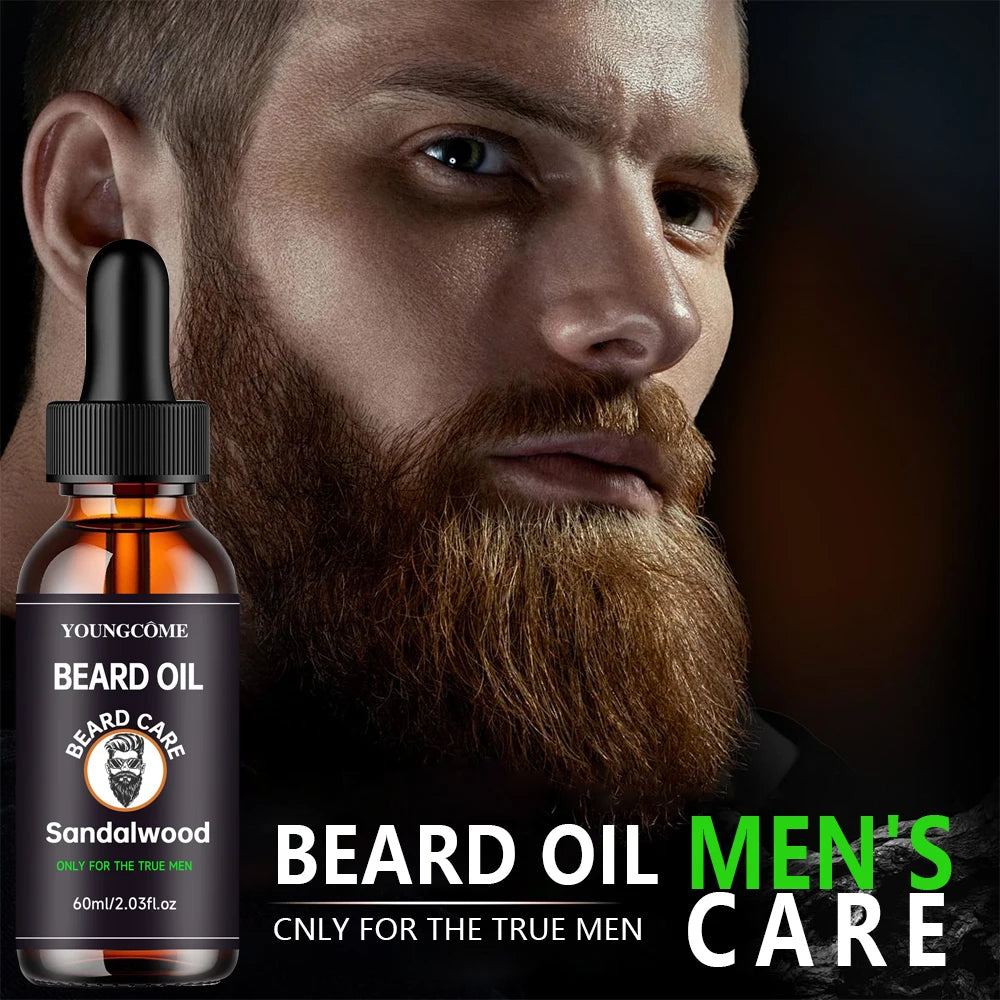 Kit de soins pour barbe, moustaches, shampoing pour nettoyage en profondeur, huile volumisante, baume pour moustache, huile hydratante pour barbe, ensemble de crème pour barbe