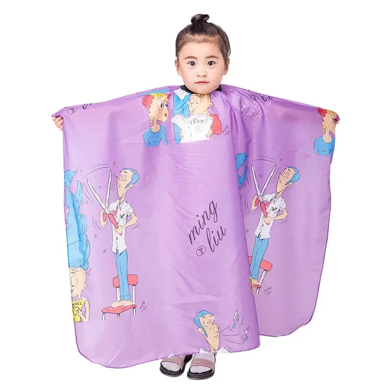 Cape de Salon de coiffure pour enfants, couverture de Smock en Polyester, imperméable, shampoing et coupe, robe de ménage, tablier